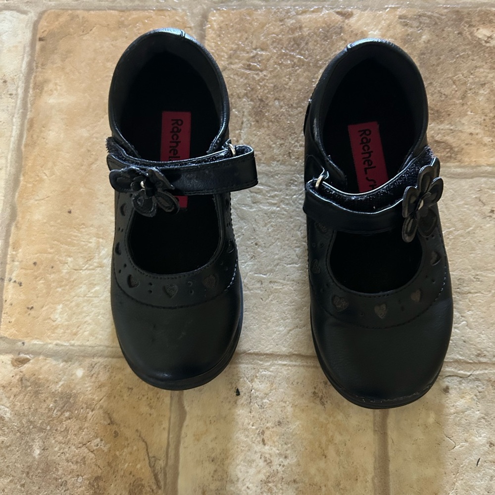 Rachel Kids Black Heart Mary Jane Shoes